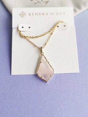 Kendra Scott Faceted Alex Rose Quartz Necklace